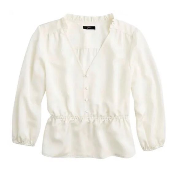 J. Crew V-neck button-detail peplum - Picture 3 of 6